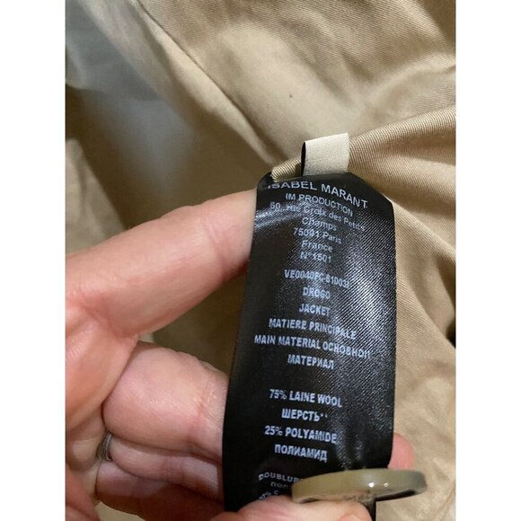 Isabel Marant Drogo Jacket Size 34 | US Size 2 Sand Wool - Picture 13 of 16